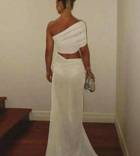 Mesh Hollow Out Backless Sexy Maxi Dress For Women Fashion One Sleeveless See Through Ruched Bodycon Club Long Dress