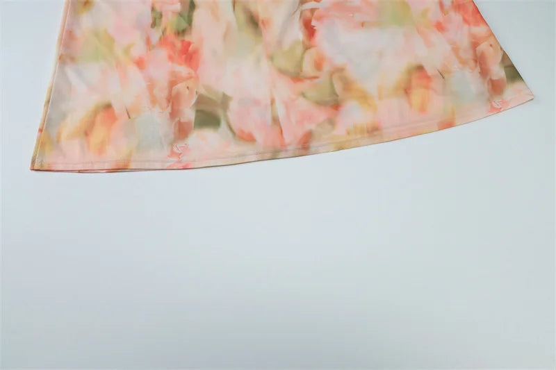 Halter Print Ruffle Sexy Maxi Dress Women Gown Summer New Fashion Sleeveless Backless Ruched Beach Club Party Dress