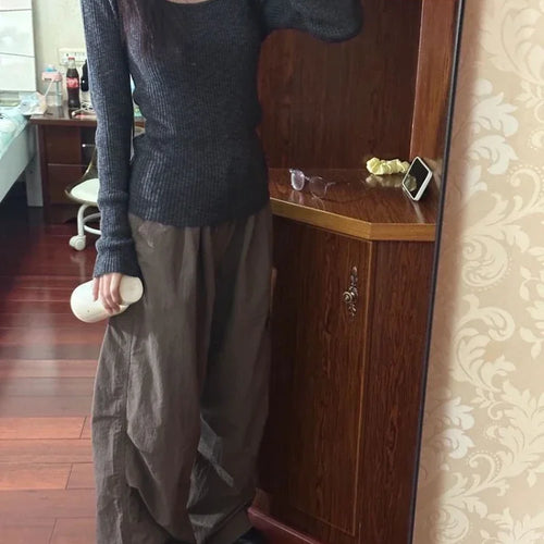 Load image into Gallery viewer, Sexy Hollow Solid Sweater Women Y2k Aesthetic Slim Fit Knitted Harajuku Jumper All Match Korean Sexy Pullover Female Knitwear
