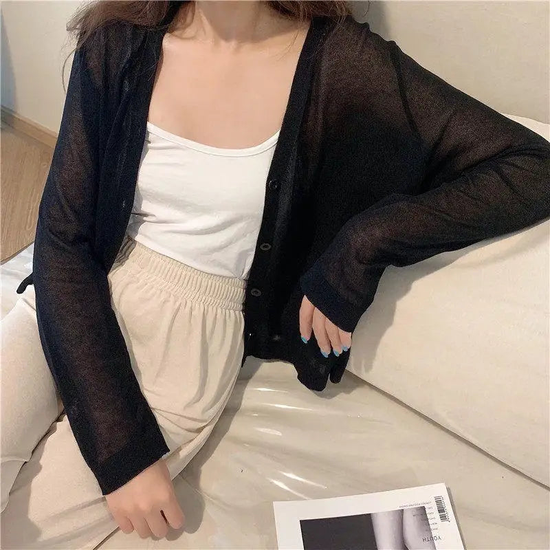 Sunscreen Clothes Womens Summer Coat Shirt Beach Sun Protection Clothing Outside Shawl Sun Protection Cardigan Cover Knit Jacket
