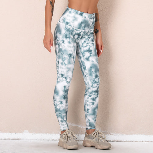 Load image into Gallery viewer, Seamless Print Tie Dye Yoga Women Suit Sleeveless Sports Bra Sweat-absorbent Breathable Hip-lifting Pants gym set women
