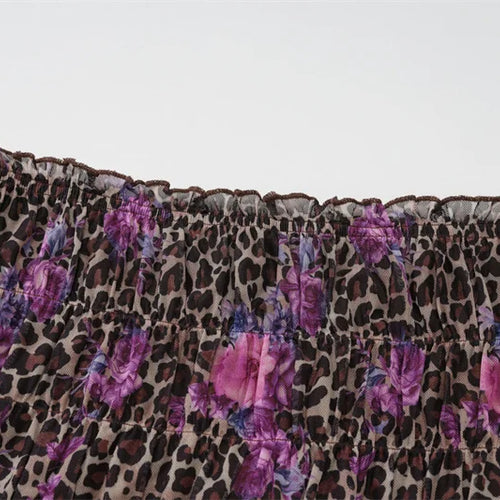 Load image into Gallery viewer, Leopard Print Sexy Skirt Two Piece Sets Women Off-shoulder Crop Tops And Mini Skirt Female Summer Beach 2 Piece Set
