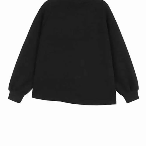 Load image into Gallery viewer, Black Irregular Hem Zipper Sweatshirt New Turtleneck Long Sleeve Women Big Size Fashion Tide Spring Autumn 2025 1DH7190
