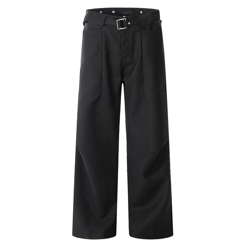 Load image into Gallery viewer, American Style Male Suit Pants Loose Pleated Design Straight Leg Solid Color Simple Men's Trousers Summer 9W1953
