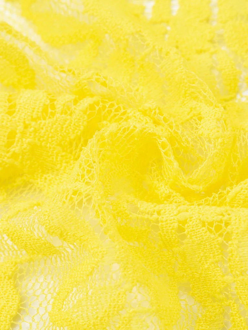 Lace Ruffled Sexy Mini Dress For Women Robe Deep V Neck Flare Long Sleeve Draped A-line Club Party Dress Vestido