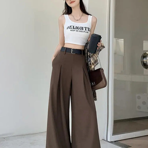 Load image into Gallery viewer, Solid High Waist Casual Suit Long Pants Women's Straight Wide Leg Trousers Slim Summer 2024 New Loose Versatile Fashion Popular
