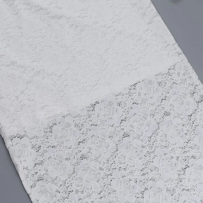 Lace Off-shoulder Sexy Maxi Dress For Women White Strapless Long Sleeve Backless Bodycon Club Party Sexy Long Dress