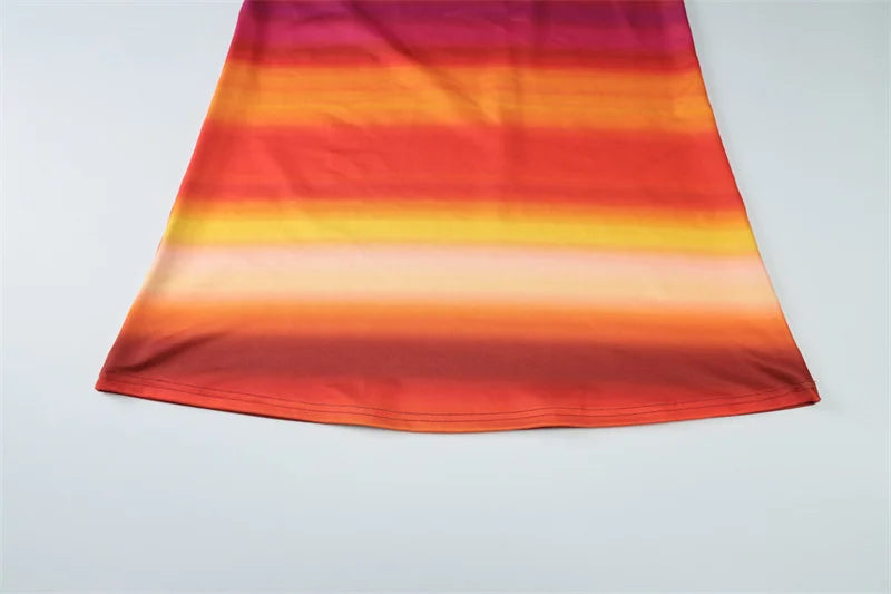 Print Sexy 2 Piece Sets Women Summer New V Neck Crop Tops And Maxi Skirt Female Elegant Club Party Slim Skirt Set