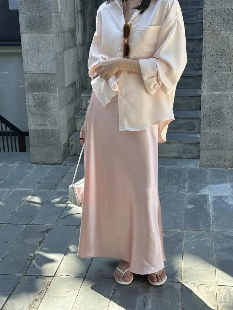 French New Women's Solid Elegant Festival Fishtail Long Skirt Spring Summer High Waist Office Lady Zipper Skirts Fashion Popular