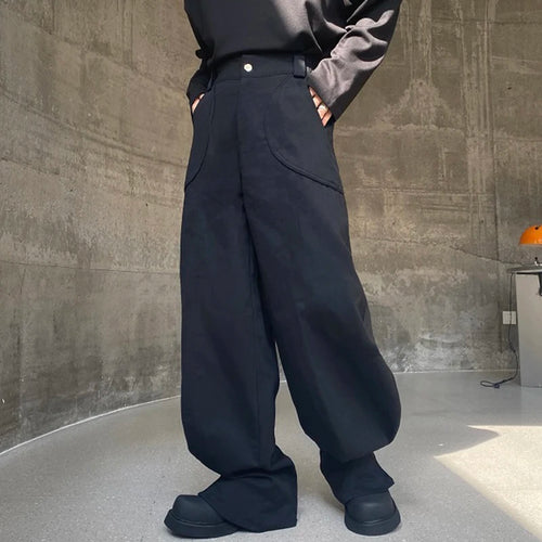 Load image into Gallery viewer, Chic Men&#39;s Flare Pants Personality Male Korean Style Casual Solid Color Pocket Lantern Leg Trousers Spring 9C4002
