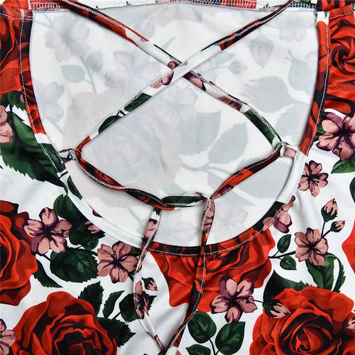 Load image into Gallery viewer, Spaghetti Strap Backless Print Dress For Women Fashion Deep V Neck Sleeveless Lace Up Bodycon Printed Sexy Long Dress
