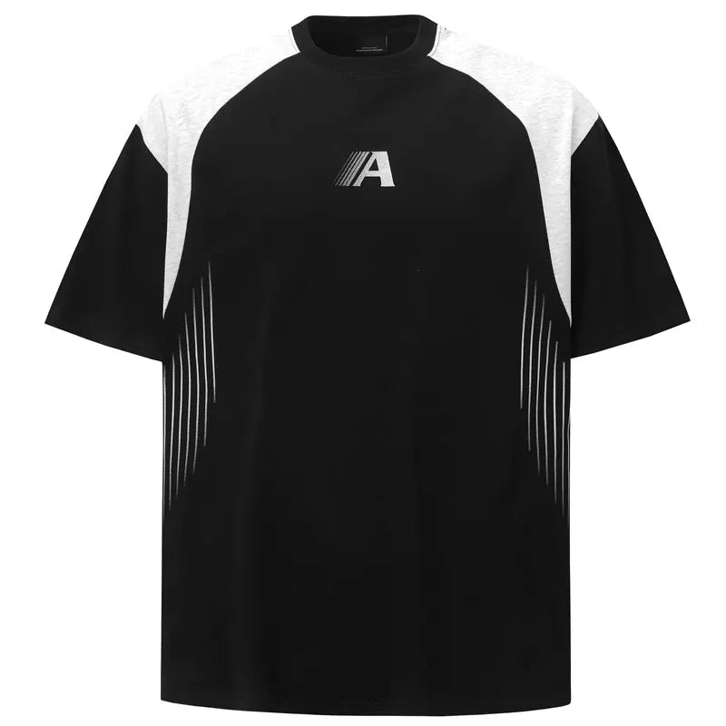 Vintage Men Tshirt Y2K Graphic Printed Racing Sports Patchwork Streetwear T-Shirts Harajuku Hip Hop Baggy Casual Cotton Tops Tee