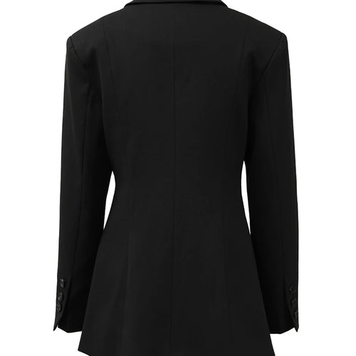 Load image into Gallery viewer, Solid Asymmetrical Chic Blazers For Women Notched Collar Long Sleeve Spliced Button Simming Blazer Female Fashion
