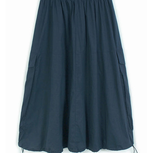 Load image into Gallery viewer, High Elastic Waist Blue Hem Drawstring Casual A-line Half-body Skirt Women Fashion Tide New Spring Autumn 2025 1DJ0863
