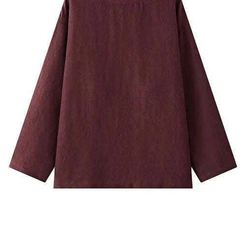 Load image into Gallery viewer, Women 100% Linen Brief Big Size Elegant T-shirt New Round Neck Long Sleeve Fashion Tide Spring Autumn 2025 1DJ0371
