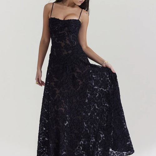 Load image into Gallery viewer, Elegant Print Backless Maxi Dress For Women Fashion New Spaghetti Strap Sleeveless Loose A-line Club Party Long Dress
