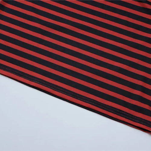 Load image into Gallery viewer, Striped Print Sexy Two Piece Set Women Floral V Neck Long Sleeve T-shirt And Mini Skirt Matching Set Sexy Two Piece Set
