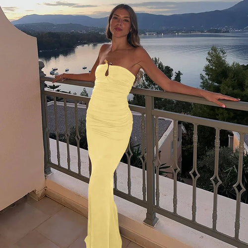 Load image into Gallery viewer, Off-shoulder Strapless Sexy Maxi Dress For Women Solid Sleeveless Backless Bodycon Club Party Sexy Long Dress Elegant
