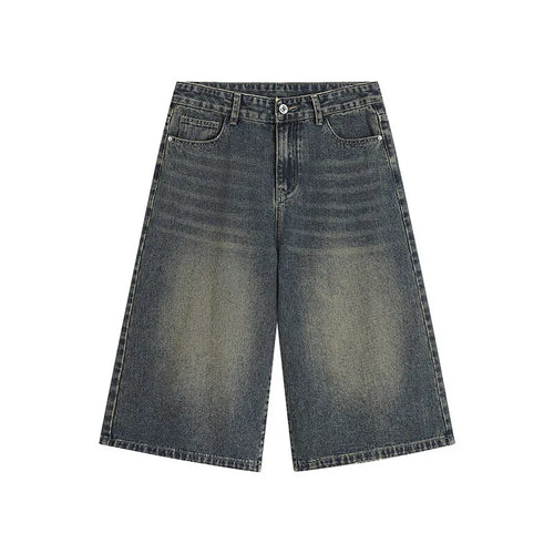 Load image into Gallery viewer, Men&#39;s Denim Shorts New American Hign Street Style Cat Whisker Design Casual Solid Color Washed Male Bottoms 2025 9W1657
