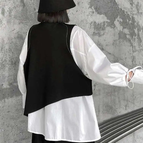 Load image into Gallery viewer, Big Size Vest Shirt Wide Leg Pants Three Piece Suit New Lapel Long Sleeve Women Fashion Tide Spring Autumn 2025 1DH5373
