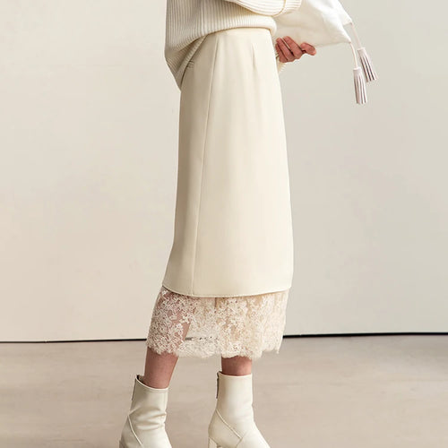 Load image into Gallery viewer, Minimalism 2024 Skirts for Women New Autumn Elegant Commuter Lace Strap Skirt One-piece Wrap Fashion Women's Skirt 12443012
