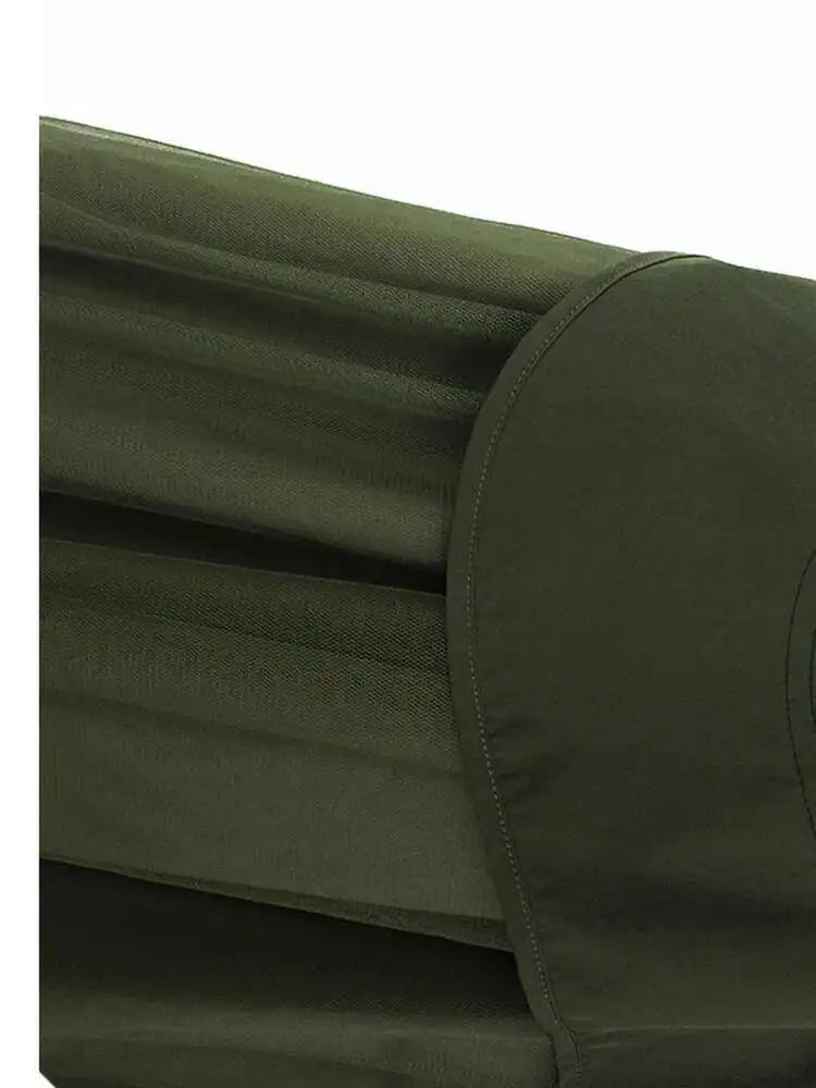 Women Black Topstitched Mesh Big Size Strap Dress New Square Collar Sleeveless Fashion Tide Spring Autumn 2025  1DH6192