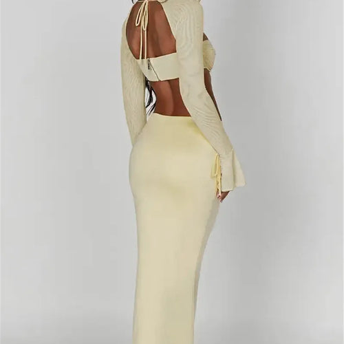 Load image into Gallery viewer, Thickened Fabric Sexy Maxi Skirt Women 2023 Autumn Winter New Solid High Waist Skinny Club Party Long Skirt Elegant
