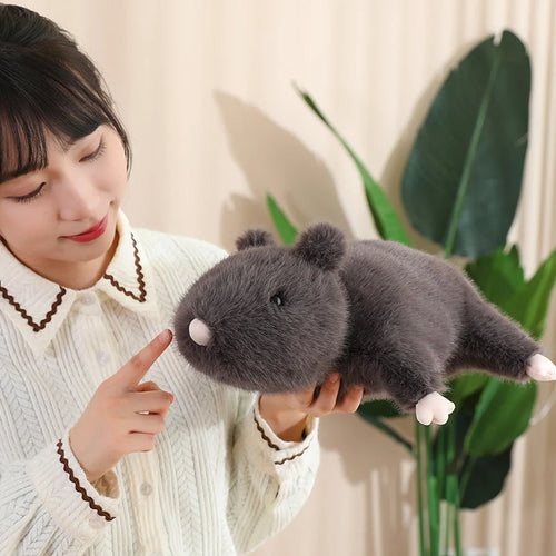 Load image into Gallery viewer, 35/50/70cm Simulation Big Black Mouse Plush Toys Funny Lying Rat Pillow Stuffed Animal Dolls Interesting Room Decor Gift
