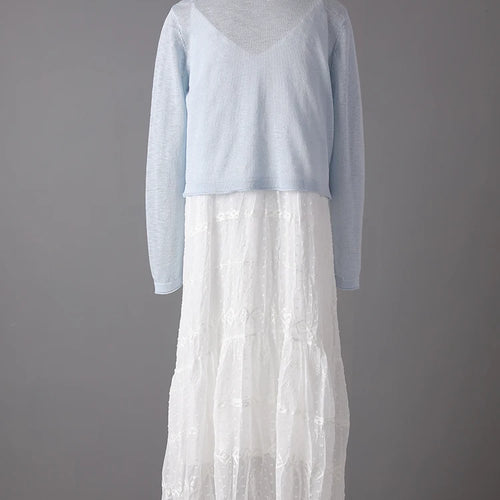 Load image into Gallery viewer, Women White Lace Jacquard Elegant Long Spaghetti Strap Dress New V-Neck Sleeveless Fashion Tide Spring Summer 2025 CPG3081
