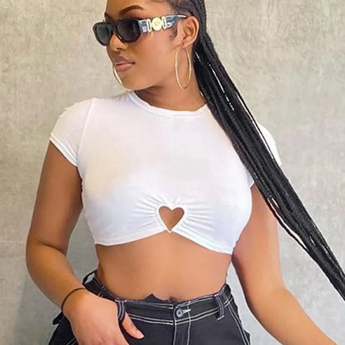 Load image into Gallery viewer, New Tees Women 2025 Summer Sexy White Crop Top Streetwear Slim O-Neck Fashion Versatile Casual Short Sleeve Basic T-shirt Female
