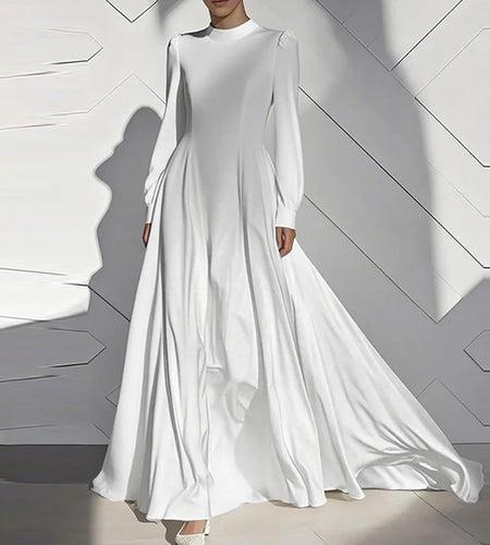 Spring Autumn Party Birthday White Maxi Dresses Woman Trendy Long Sleeves High Waisted Elegant Red Dresses Ladies