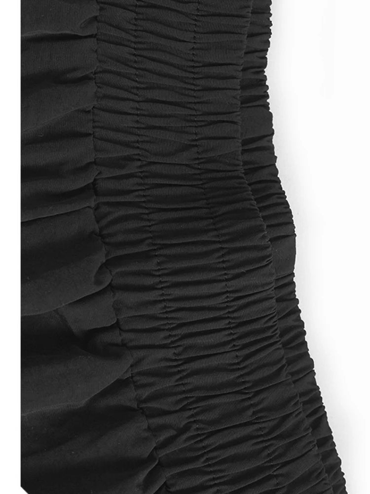 High Elastic Waist Apricot Rhinestones Zipper Wide Leg Pants New Trousers Women Fashion Tide Spring Autumn 2025 1DJ1192