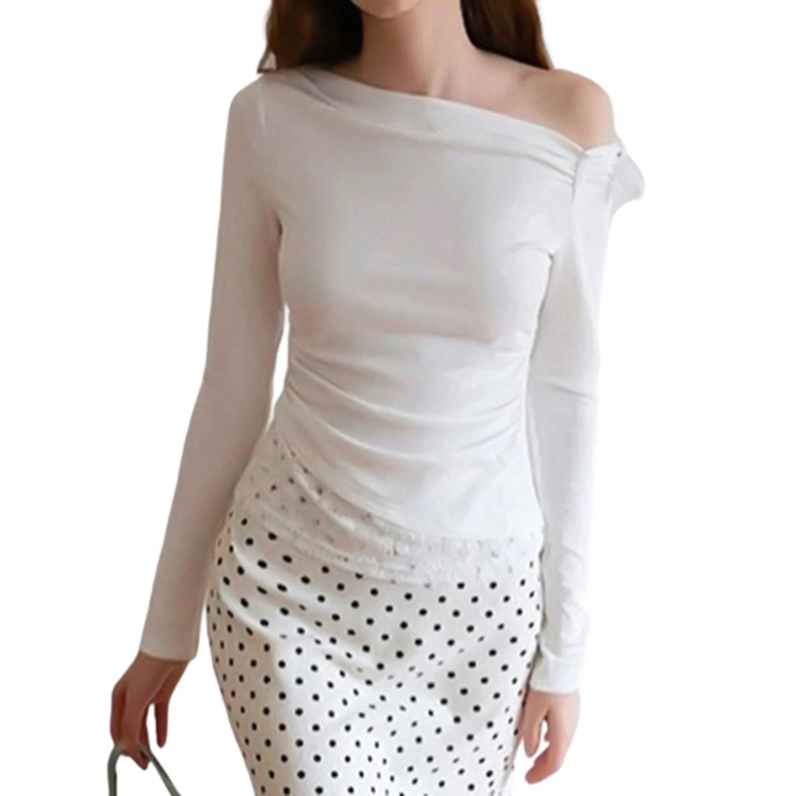 Coquette Crop Tops y2k Women Clothing Bow Lace Patchwork Off Shoulder Long Sleeve T Shirts 2000s Clothes Streetwear