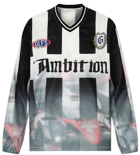 Vintage T-Shirt Y2K Grunge Streetwear Graphic Printed Racing Sport Long Sleeve Tshirt Hip Hop Harajuku Casual Loose V-Neck Shirt