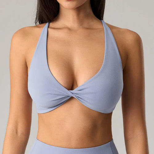 Load image into Gallery viewer, Oblique Shoulder Yoga Bra Women&#39;s Beautiful Back Gym Sports Underwear Hollow out Back Running Fitness Vest Push Up Workout Top
