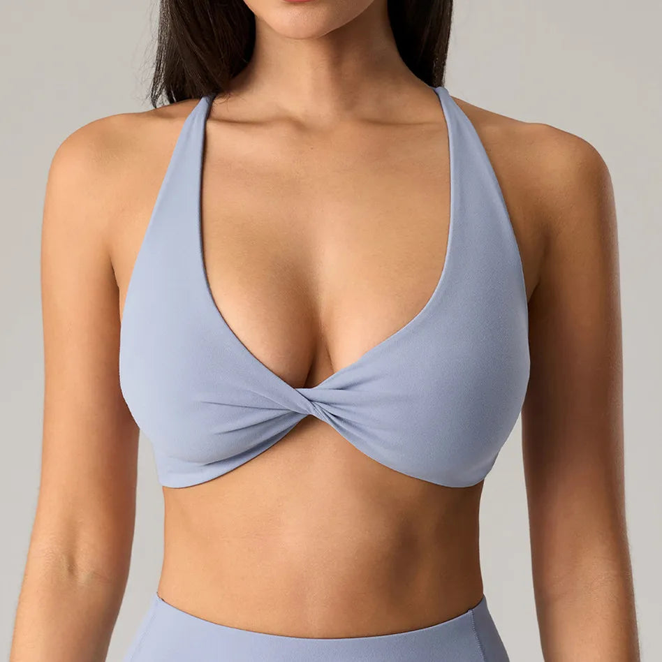 Oblique Shoulder Yoga Bra Women's Beautiful Back Gym Sports Underwear Hollow out Back Running Fitness Vest Push Up Workout Top