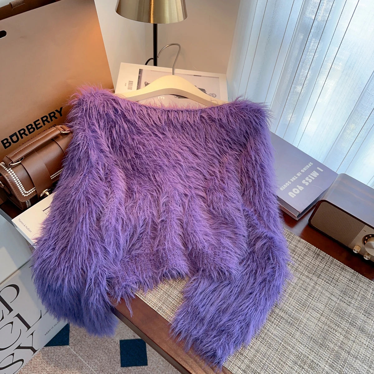 Autumn Winter Solid Knitting Mink Crop Top Women Long Sleeve Round Neck Pullover Casual Crochet Sweater French Fashion Thick New