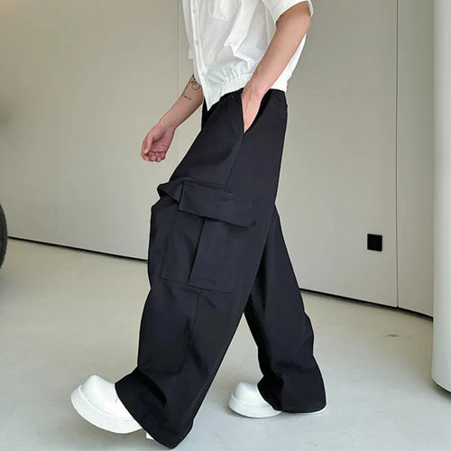 Load image into Gallery viewer, Stereoscopic Wide-leg Overalls Cargo Pants Men&#39;s Summer High Street Big Pocket Fashion Trend Trousers Male 9C5848
