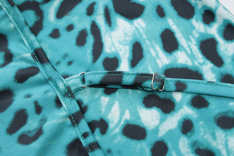 Leopard Print Spaghetti Strap Sexy Maxi Dress For Women Fashion Strapless Sleeveless Backless Printed Long Dress