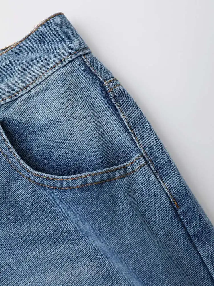 High Waist Blue Denim Bow Three-dimensional Long Wide Leg Jeans New Women Trousers Fashion Tide Spring Autumn 2025 CPDB180