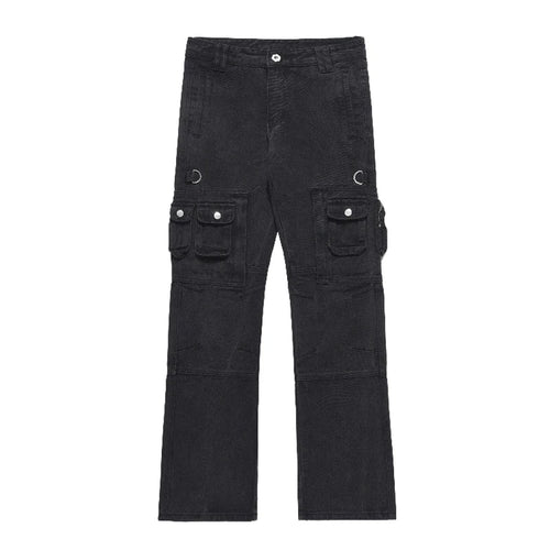 Load image into Gallery viewer, Men&#39;s Cargo Jeans New Fashion Multi Pockets Design Distressed Personaility Trendy Straight Leg Niche Male Bottoms 9W1931
