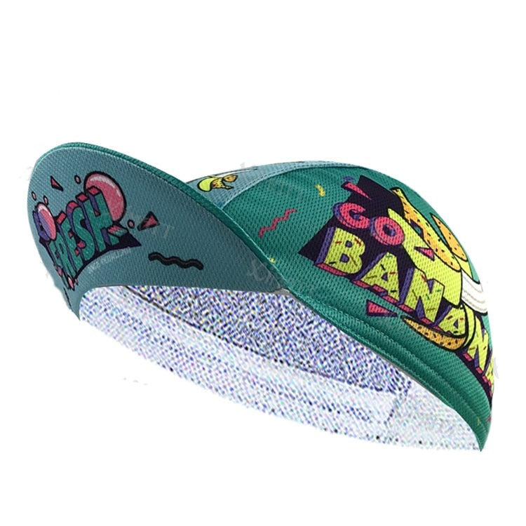 Quick-Drying Sweat-Wicking Banana Print Cycling Cap Men's and Women's Bicycle Motorcycle Helmet Lined With Polyester Hat