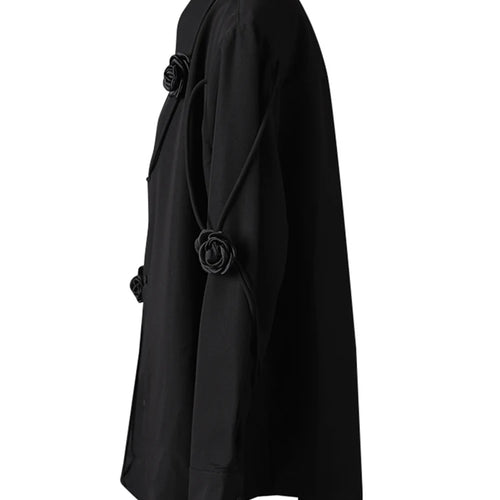 Load image into Gallery viewer, Women White 3d Flower String Big Size Elegant Blouse New Lapel Long Sleeve Shirt Fashion Tide Spring Autumn 2025 CPG3098
