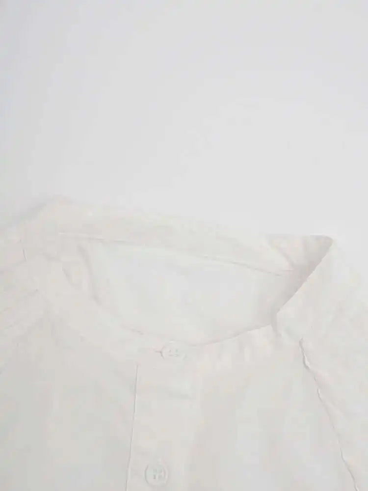 Women White Big Size Elegant Shirt Dress New Stand Collar Long Flare Sleeve Fashion Tide Spring Autumn 2025 CPDB216