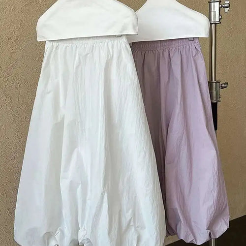 Load image into Gallery viewer, High Elastic Waist White Drawstring Shaped Casual Bud Half-body Skirt Women Fashion Tide New Spring Autumn 2025 1DH9556
