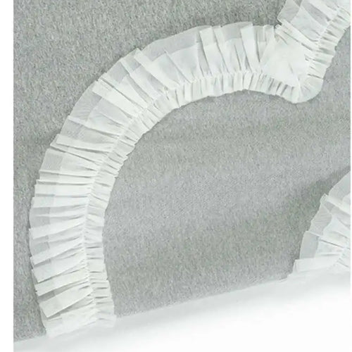 Load image into Gallery viewer, Women Gray Mesh Ruffles Big Size Mini T-shirt Dress New Round Neck Short Sleeve Fashion Tide Spring Summer 2025 1DH9812
