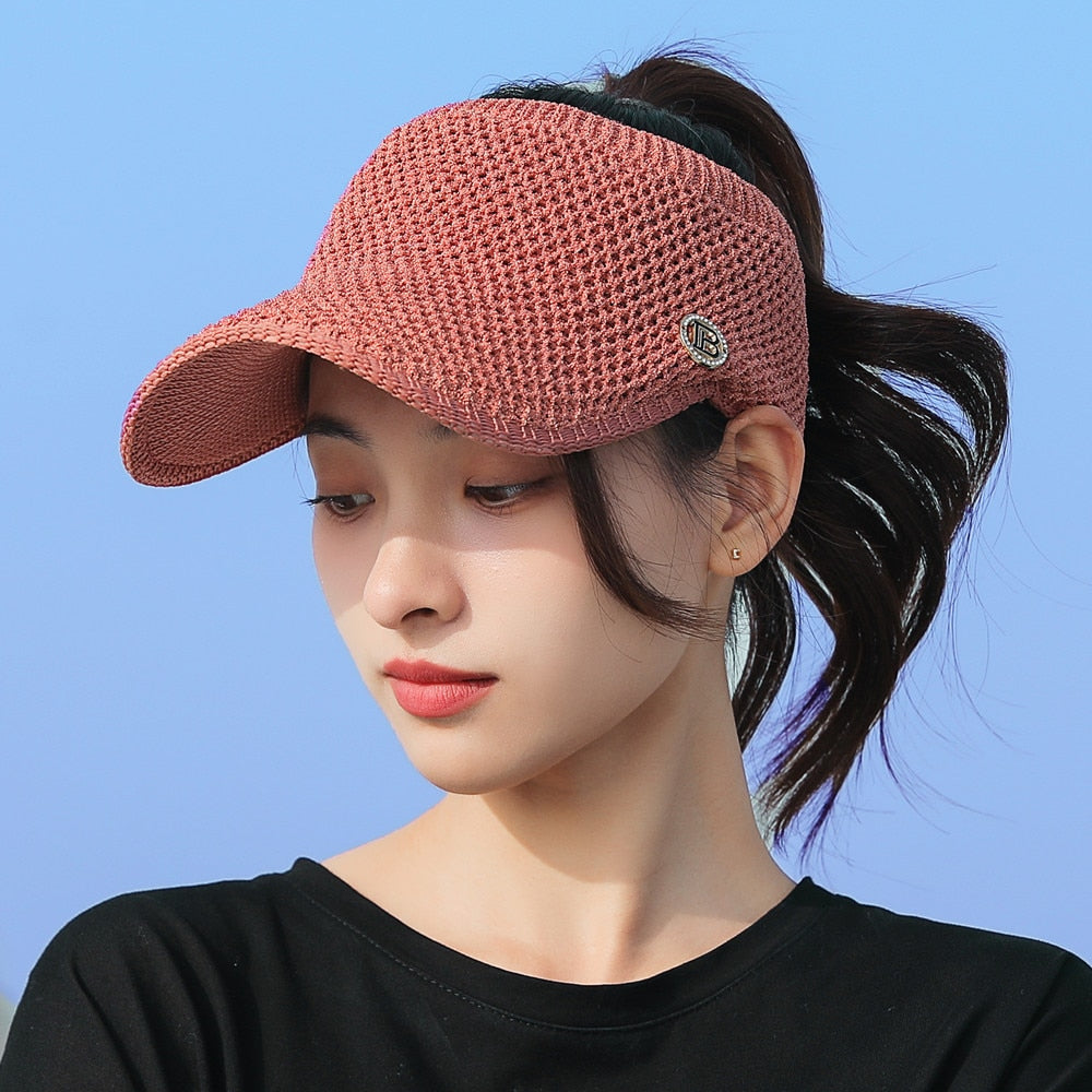 Women Color Matching Casual Spring And Autumn Hat Fashion  Letter Design Empty Top Cap For Female Knitted Hat