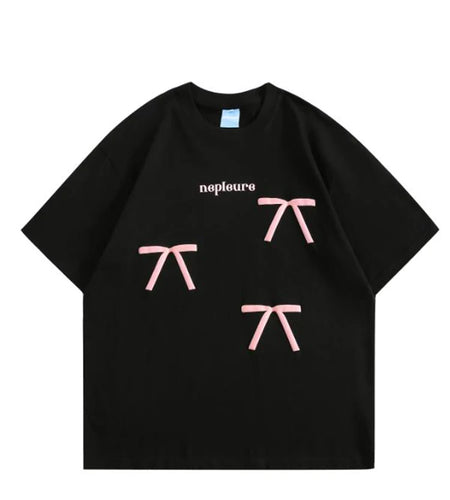 Ropa Mujer Summer T Shirts Women Short Sleeve O-neck Tees Y2k Tops Sweet Bow Tshirts Loose Fashion Casual Korean T-shirt