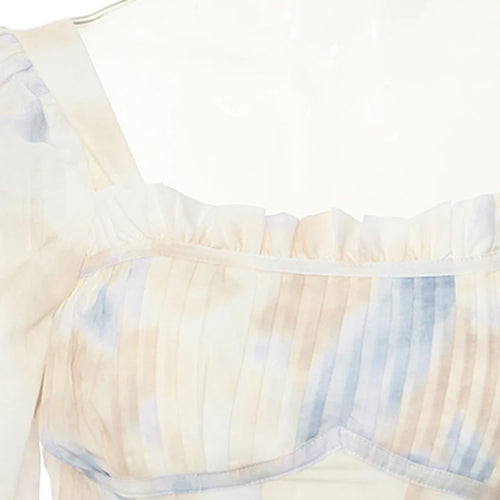 Load image into Gallery viewer, Women Pattern Printed Elegant Long Dress New Square Collar Long Puff Sleeve Fashion Tide Spring Autumn 2025 1DJ0340
