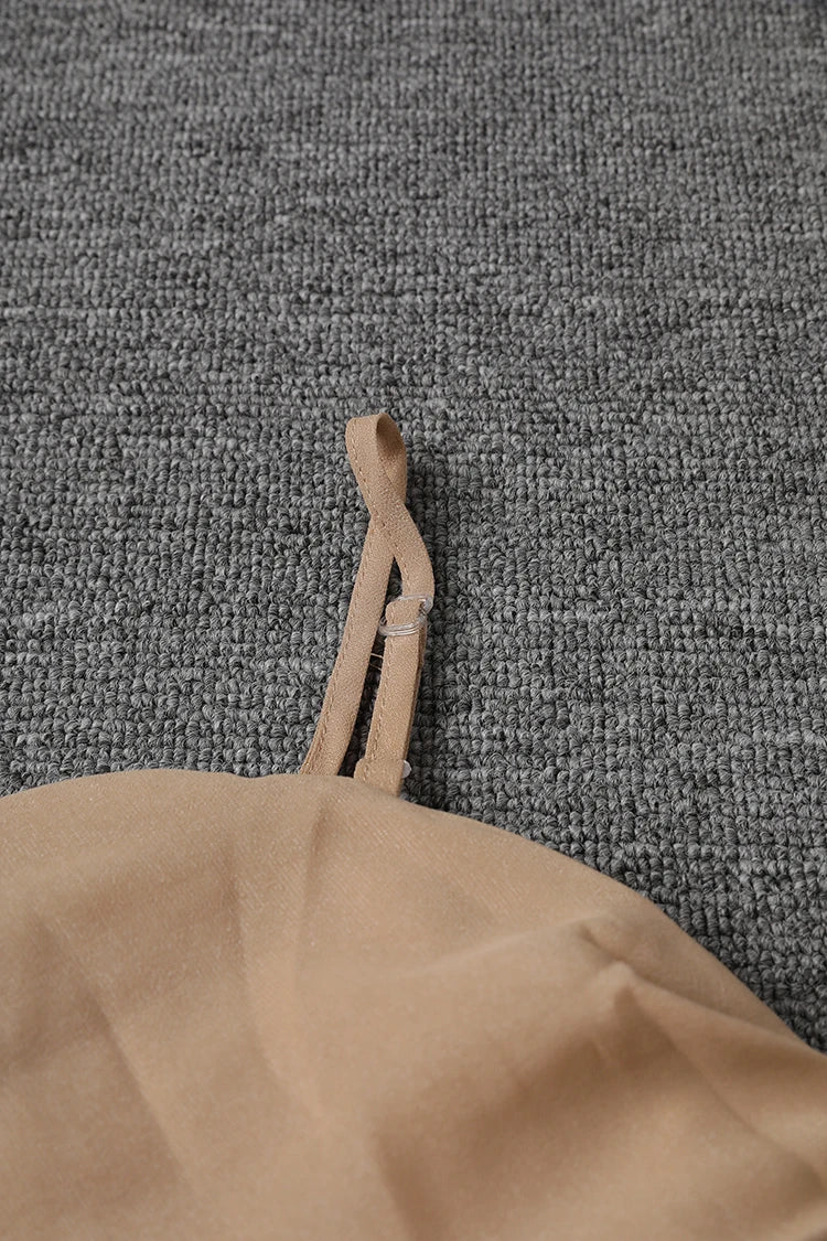 Women Khaki Pleated Slim Elegant Long Party Dress New Slash Neck Sleeveless Fashion Tide Spring Autumn 2025 CPG2992